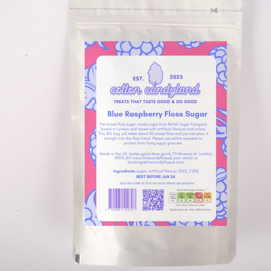 Candy Floss Sugar 1kg Blue Raspberry - Cotton CandylandCotton CandylandParty Supplies